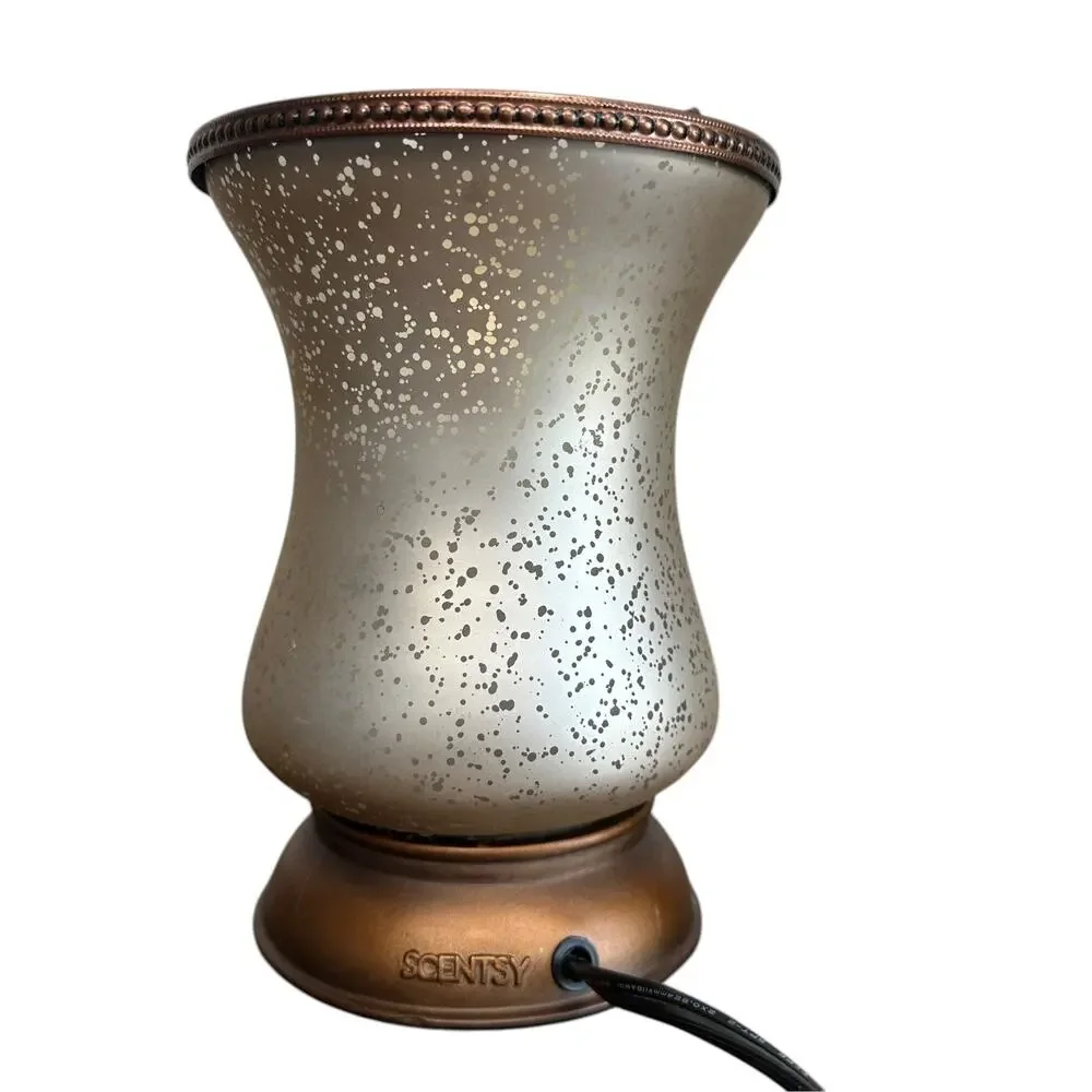 Scentsy Retired Lampshade Collection Cream Tulip & Bronze Full Size Wax Warmer